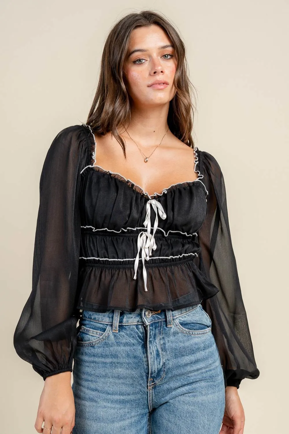 BT2919S / LONG SLEEVE TOP FEATURING MERROW EDGE FINISHING sold by privy product image thumbnail 4