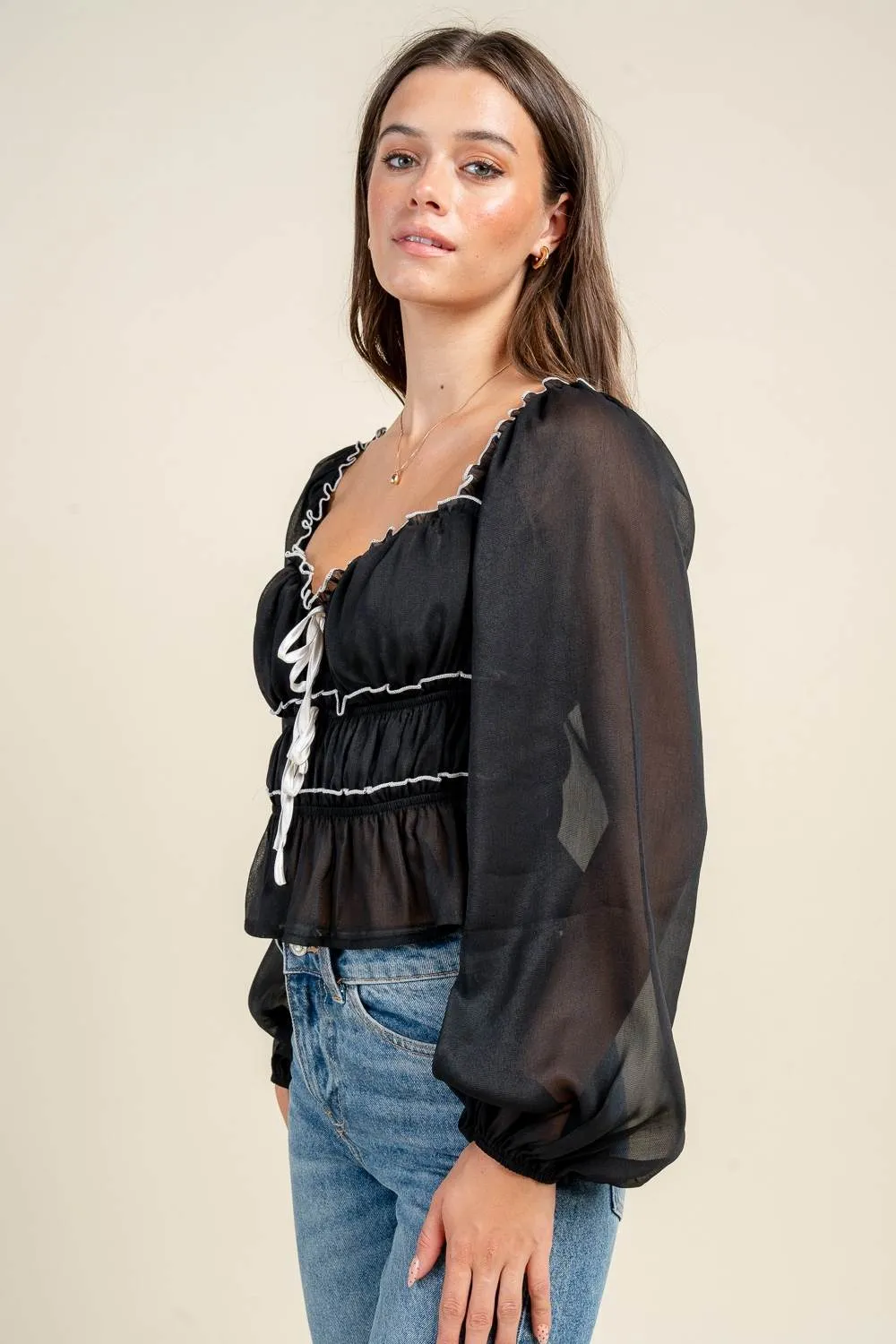 BT2919S / LONG SLEEVE TOP FEATURING MERROW EDGE FINISHING sold by privy product image thumbnail 2