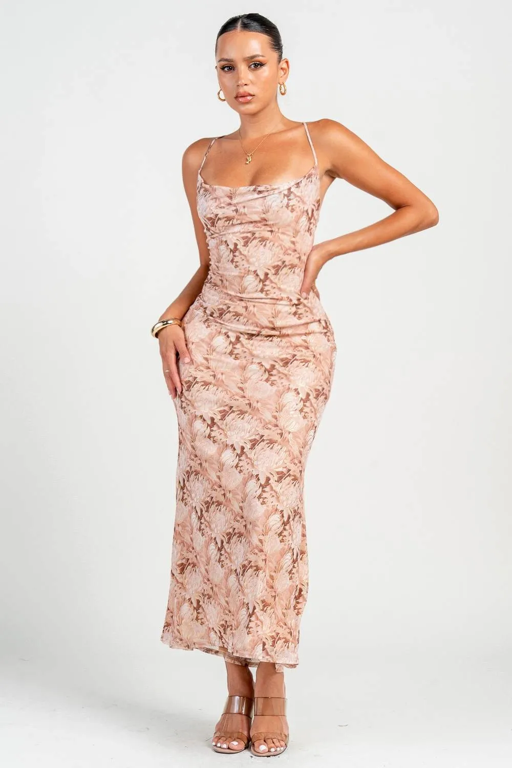 PD79347KST / COWL NK BACK LACE UP MAXI sold by privy product image thumbnail 4