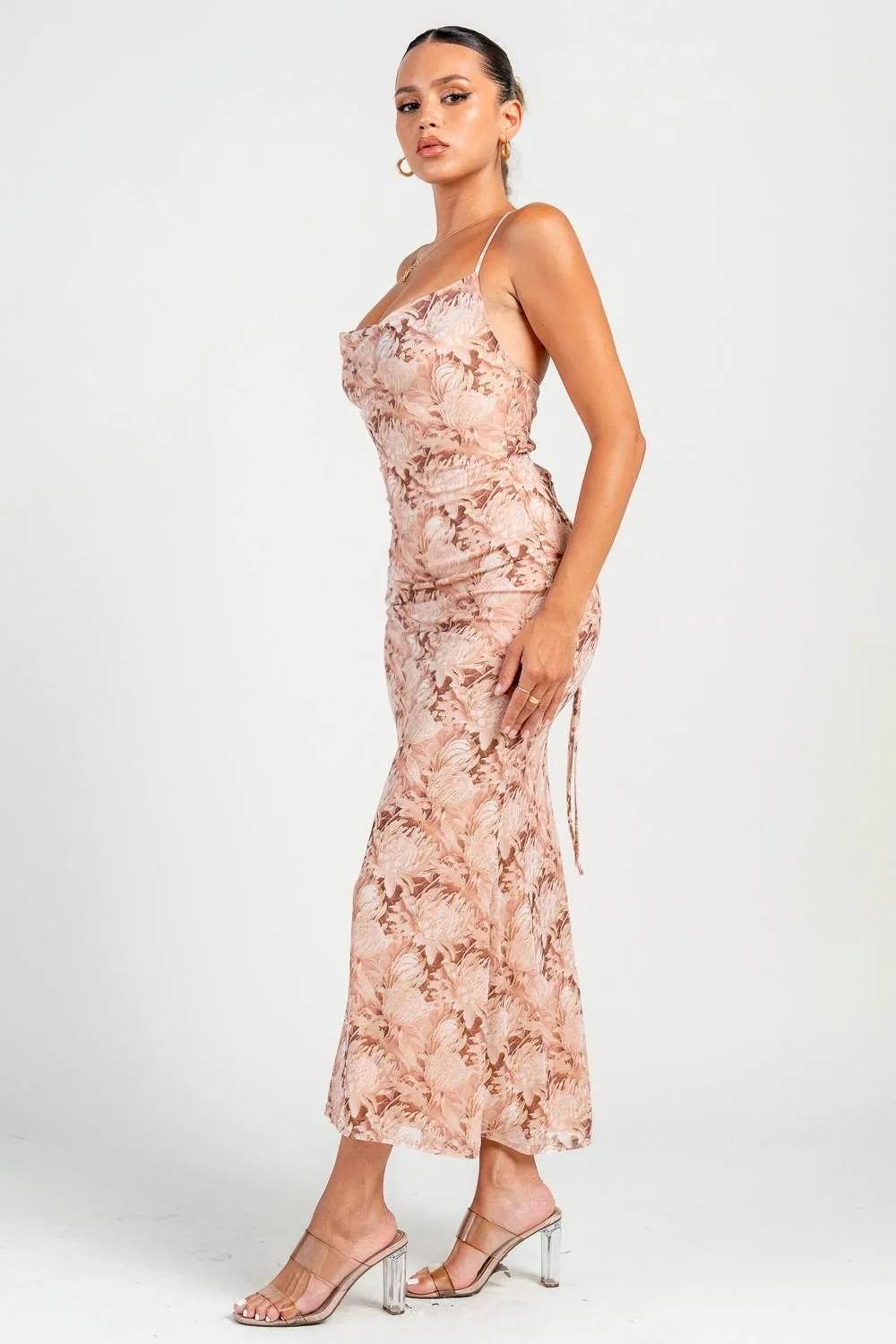 PD79347KST / COWL NK BACK LACE UP MAXI sold by privy product image thumbnail 2