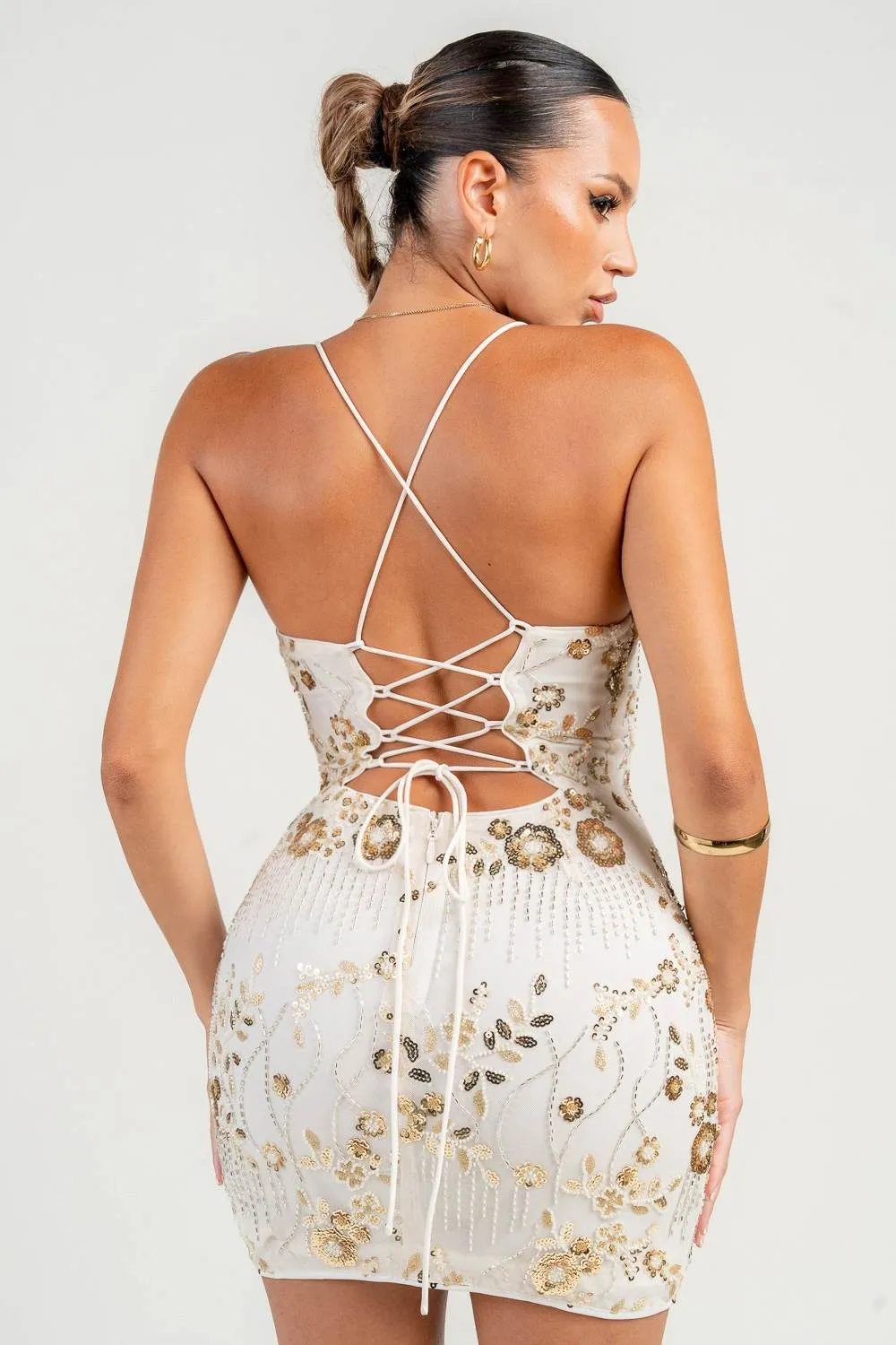 HD30411E / STRAPPY EMBELLISHED MINI DRESS sold by privy product image thumbnail 3