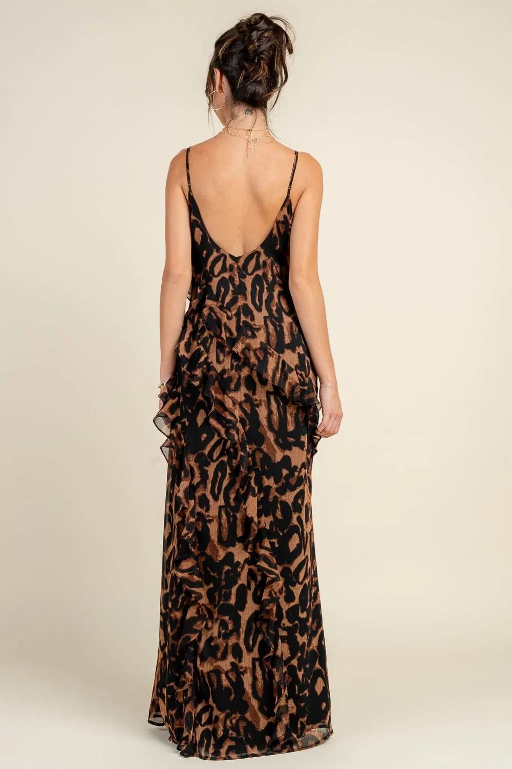 BD13152EST / CHIFFON MAXI CAMI DRESS W/ FRILL RUFFLE DETAILS sold by privy product image thumbnail 3