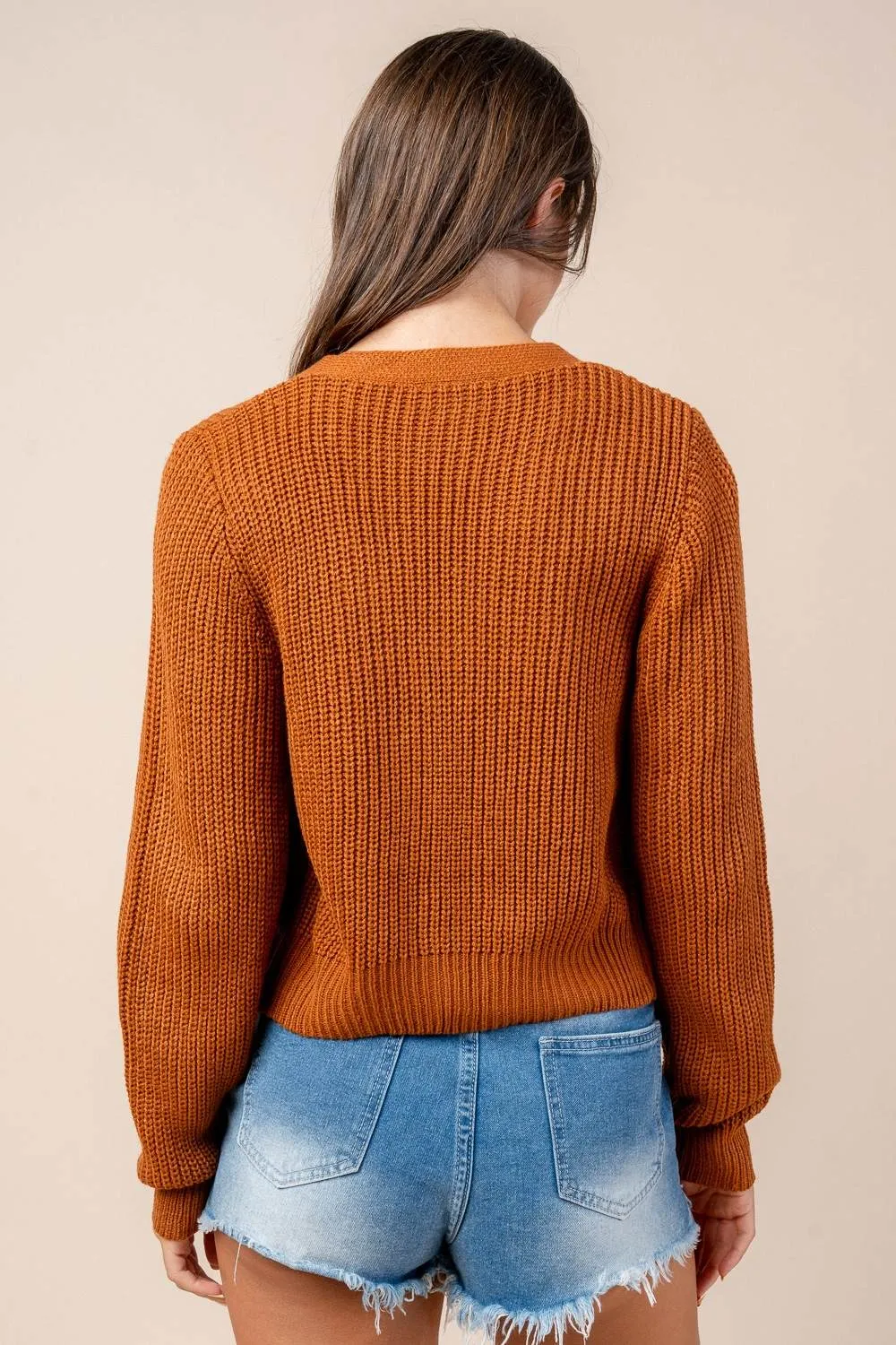 CG60069B / SWEATER CARDIGAN WITH FRONT BOW DETAILS sold by privy product image thumbnail 3