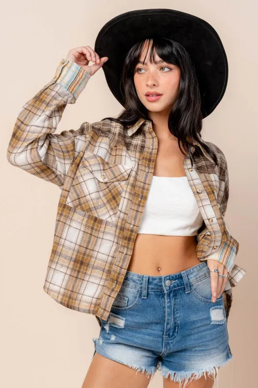CT10511N / OVERSIZED PLAID FLANNEL SHIRTS made by privy