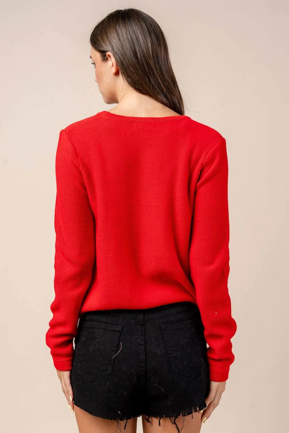 CT10614J / FRONT TIE DETAILED SWEATER CARDIGAN sold by privy product image thumbnail 3