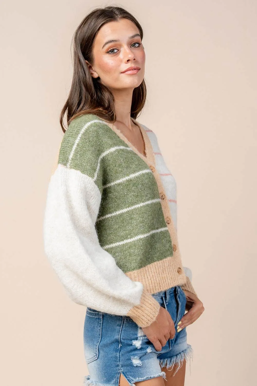 CT10580Y / MULTI COLOR STRIPE SWEATER CORDIGAN sold by privy product image thumbnail 2