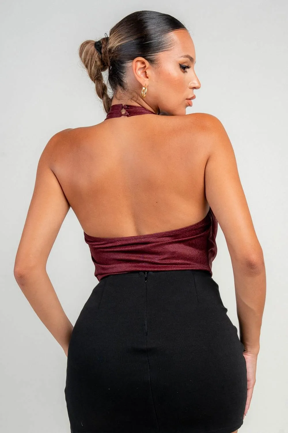 HT4132K / COWL HALTER NECK BODYSUIT sold by privy product image thumbnail 3