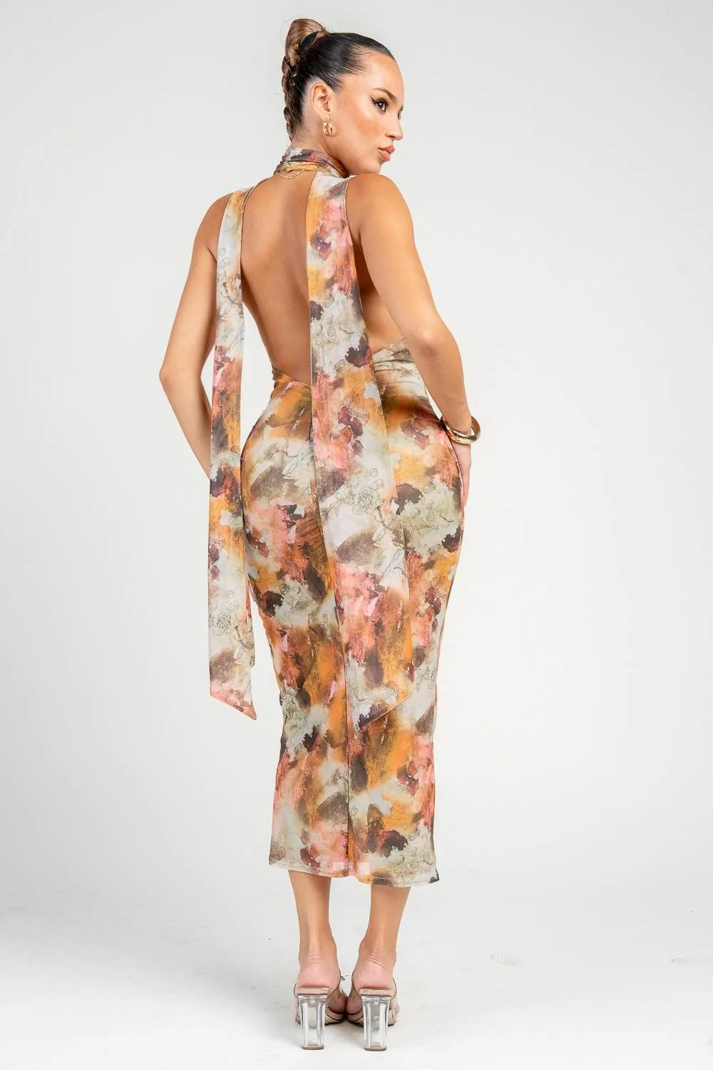 HD30486B / Cowl Mock Neck Midi Dress sold by privy product image thumbnail 5