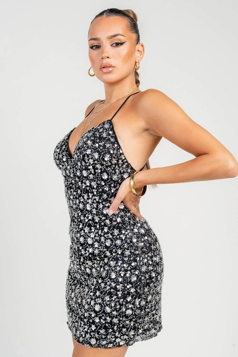 HD30512E / Embellishment Mini Dress sold by privy