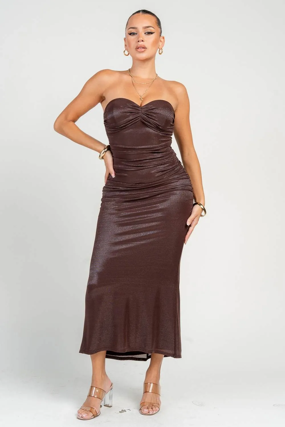 HD30641S / Sweetheart Tube Ruching Maxi Dress sold by privy