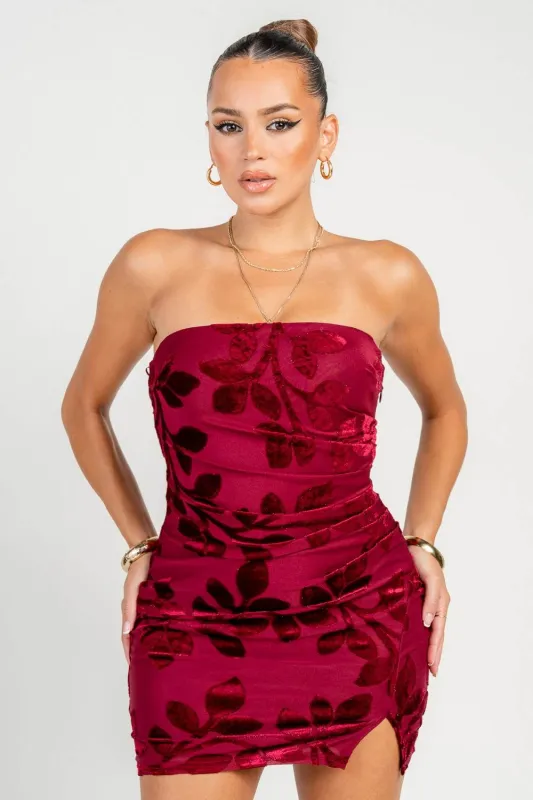HD30718K / Strapless Twist Back Detail Mini Dress sold by privy