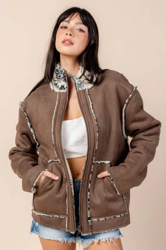 CG60115E / Reversible Bonded Sherpa Jacket sold by privy