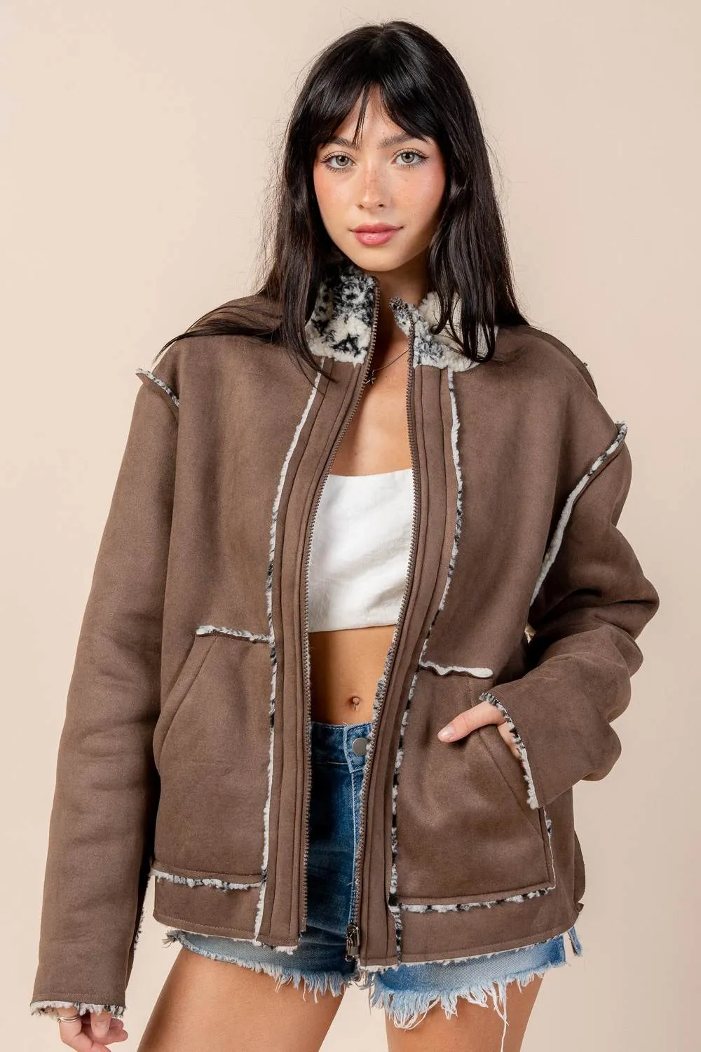 CG60115E / Reversible Bonded Sherpa Jacket sold by privy product image thumbnail 5