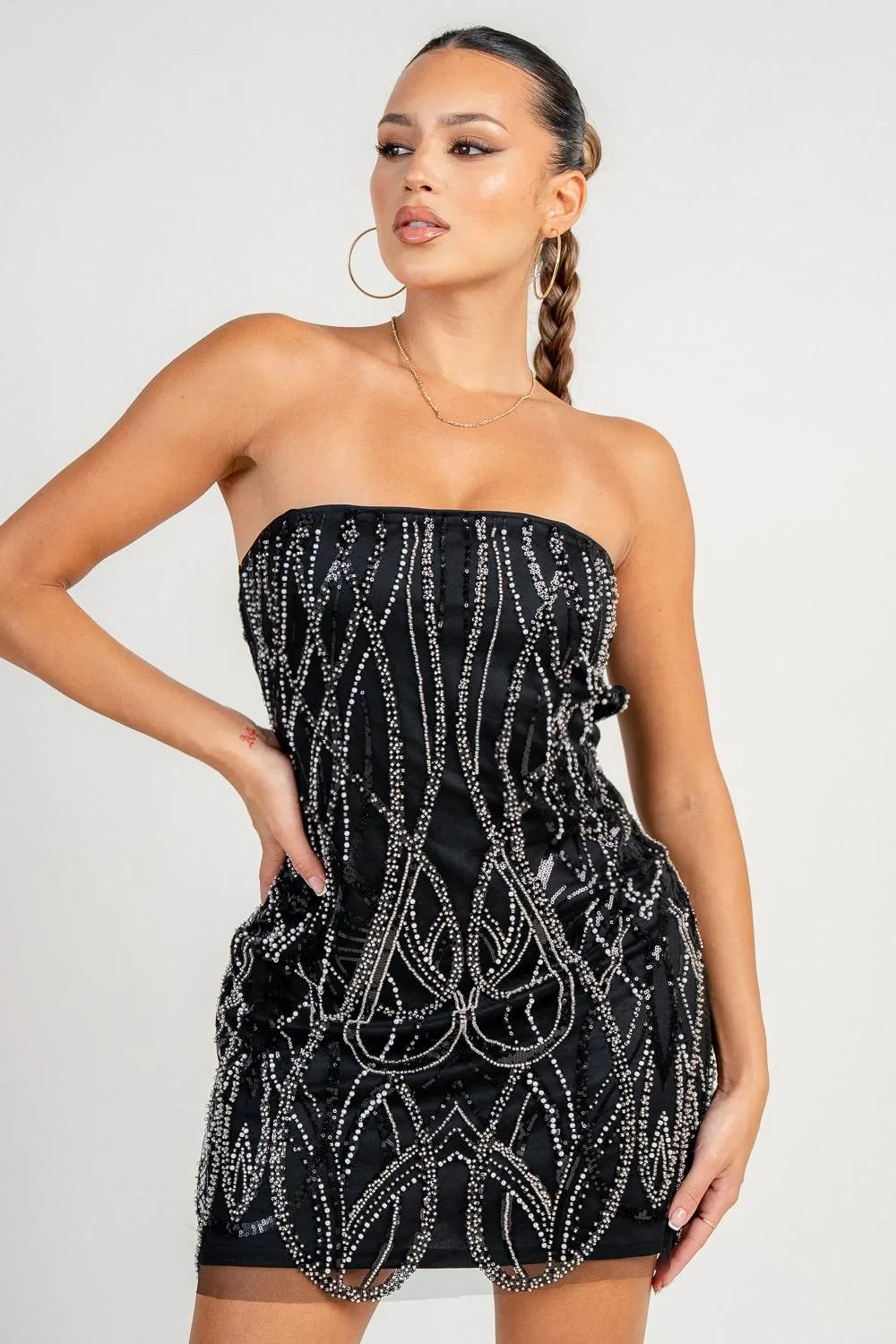 HD30505S / Strapless A-Line Mini Dress sold by privy product image thumbnail 5