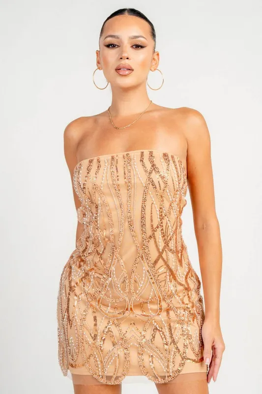 HD30505S / Strapless A-Line Mini Dress sold by privy