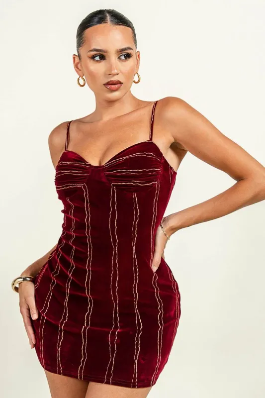 PDKF78902B / BRUSHED MESH PRINT BUSTIER RUCHING MINI DRESS sold by privy