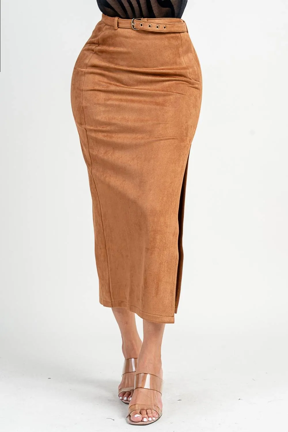 PB32006EST / FRONT SLIT MAXI SKIRT sold by privy