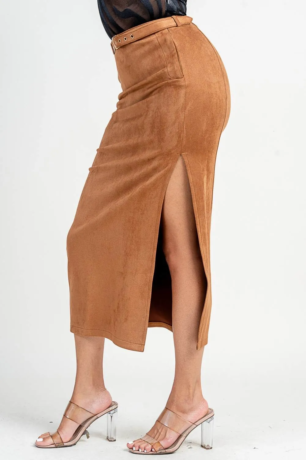 PB32006EST / FRONT SLIT MAXI SKIRT sold by privy product image thumbnail 2