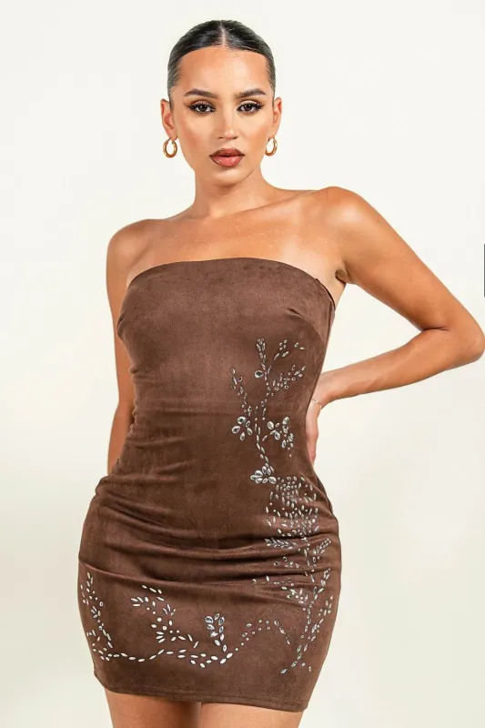 PD79186N / RHINESTONE HOTFIX TUBE MINI DRESS sold by privy