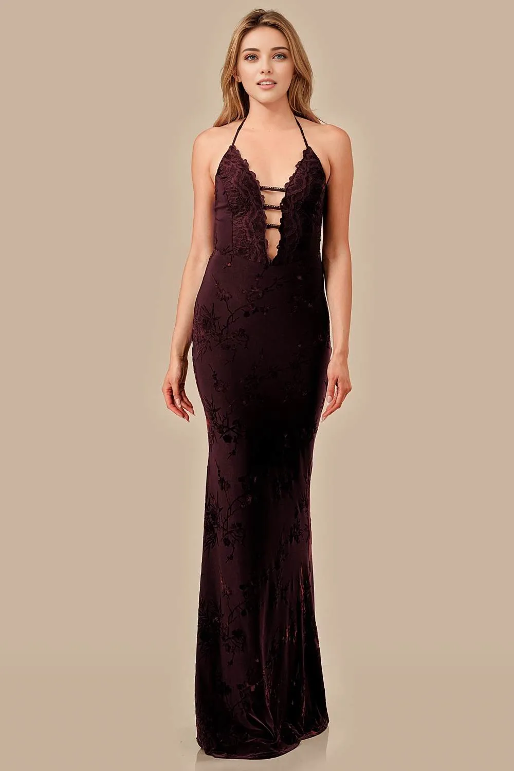 AD30383SW / FLOCKING KNIT W/ LACE TRIM MIDI DRESS sold by privy