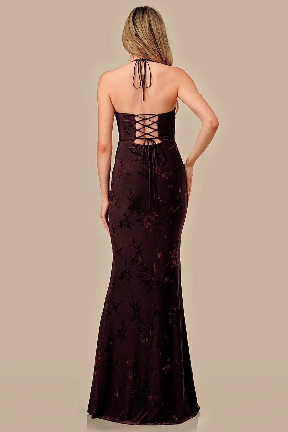 AD30383SW / FLOCKING KNIT W/ LACE TRIM MIDI DRESS sold by privy product image thumbnail 5