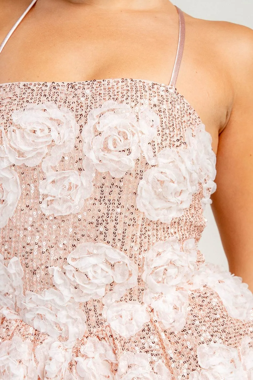 HD30197N / STRAPPY OPEN BACK 3D SEQUIN LACE MINI DRESS sold by privy product image thumbnail 5