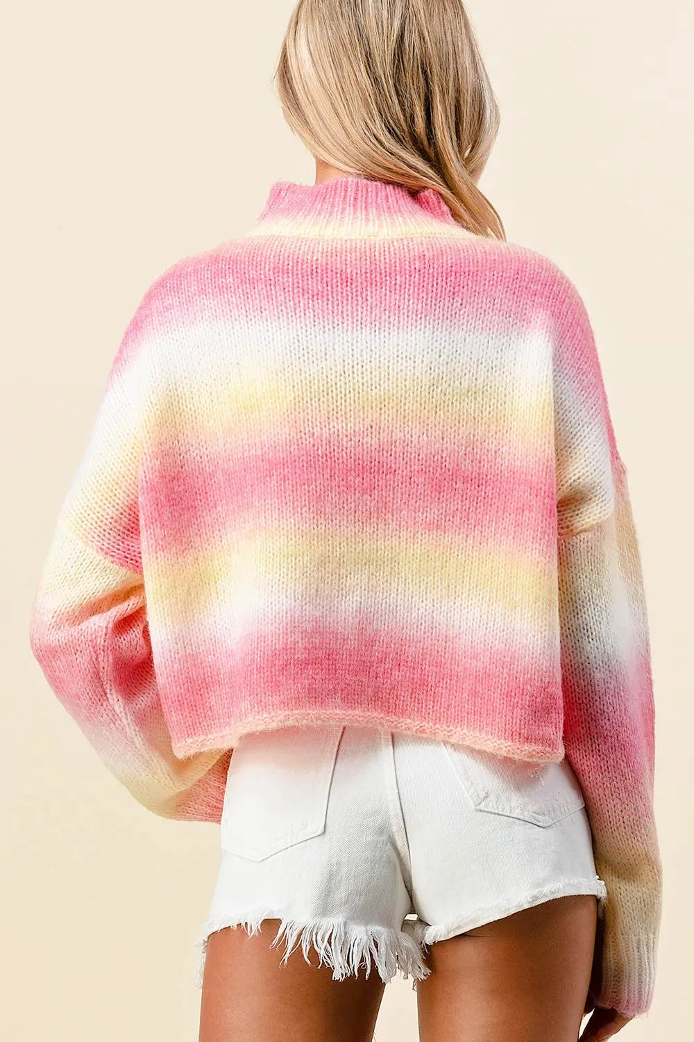 BT1570C / OMBRE MOCK NECK OVERSIZED COZY SWEATER sold by privy product image thumbnail 4