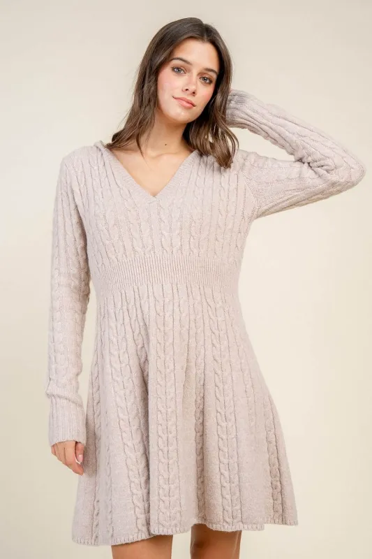 BD13215C / HOODIE SWEATER MINI DRESS made by privy