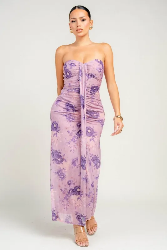 HD30656ND / SWEETHEART RUCHED WRAP MAXI DRESS sold by privy