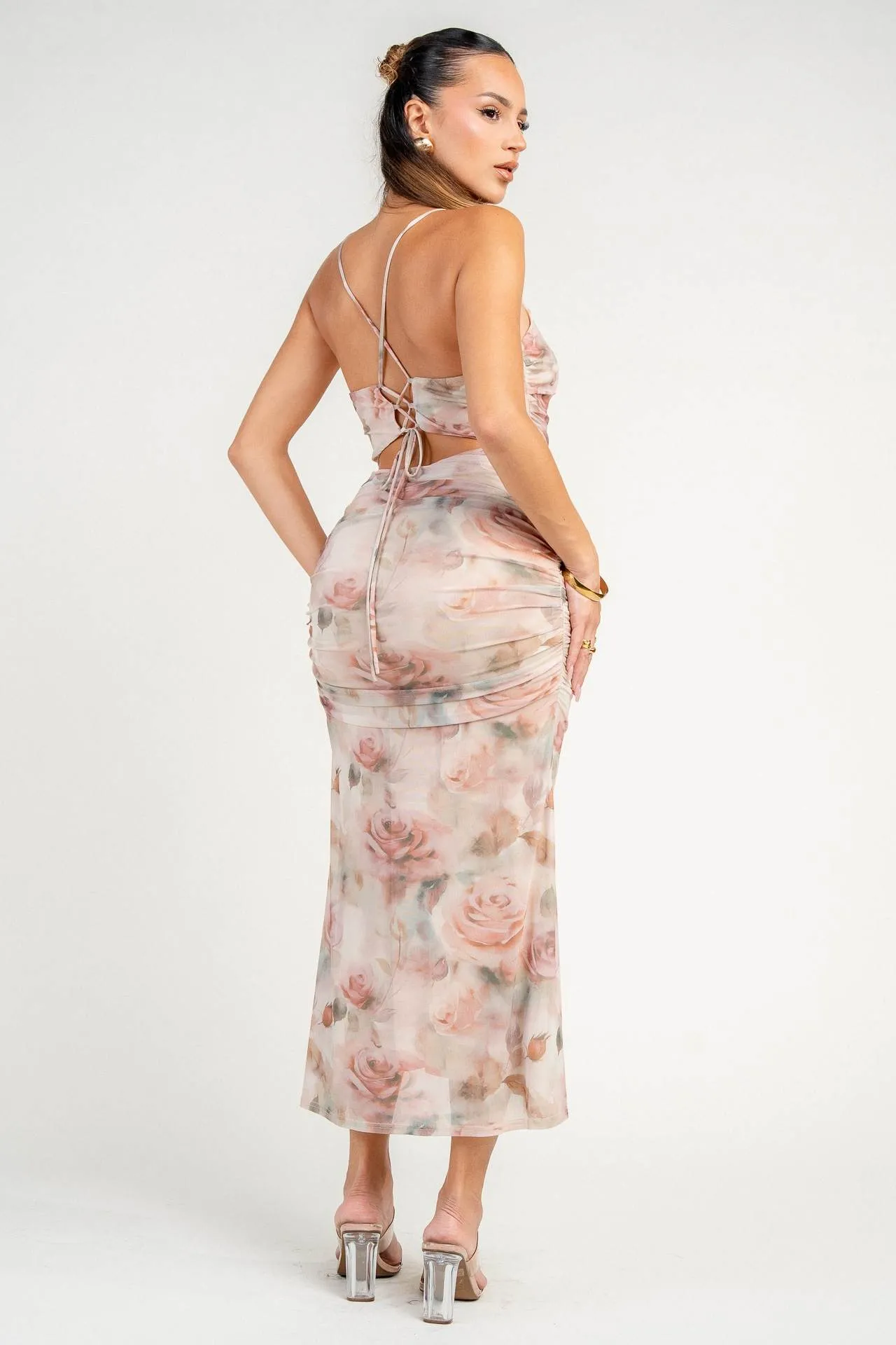 HD30806KST / MESH PRINT MIDI DRESS sold by privy product image thumbnail 5