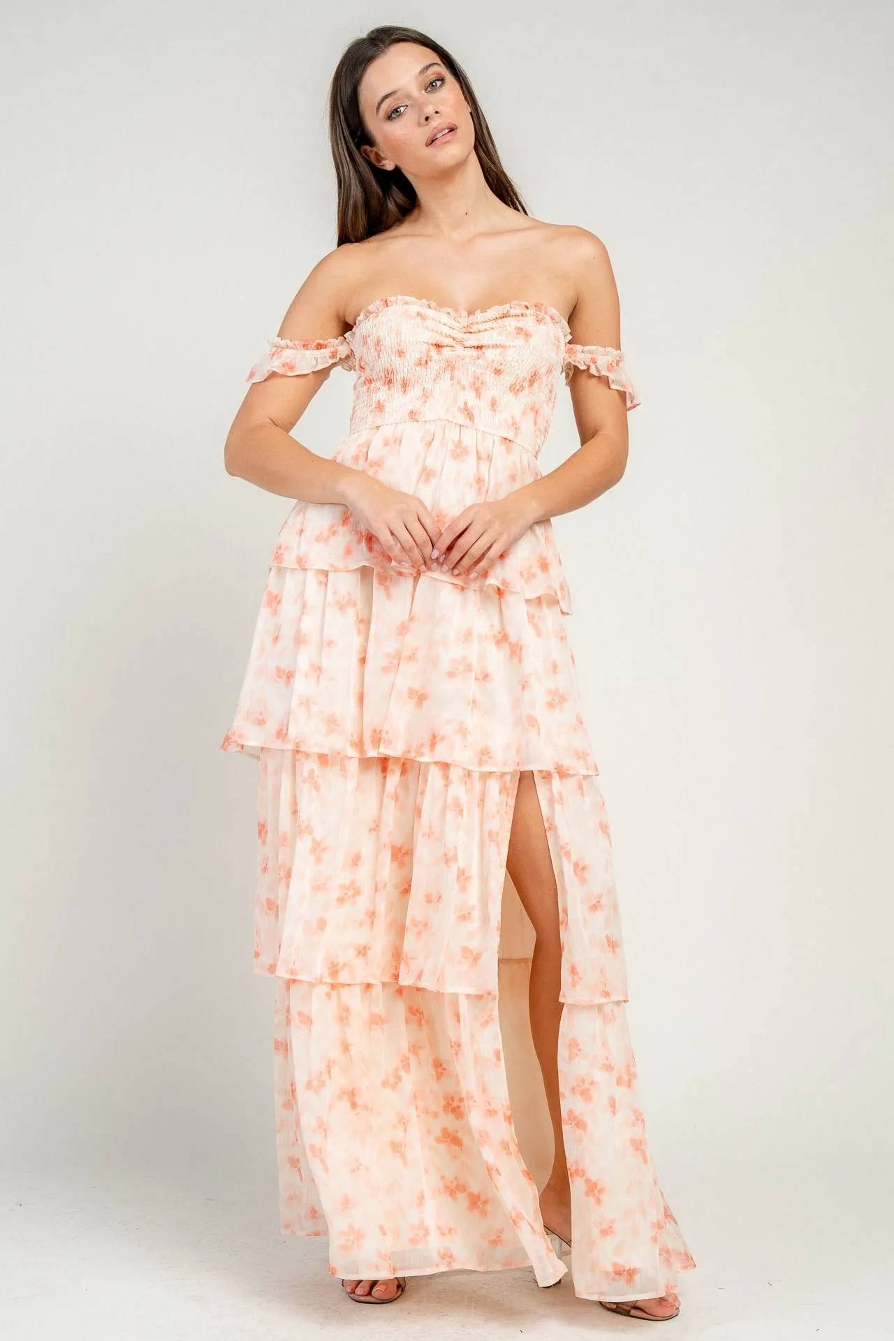 BD13268K / TIERED MAXI DRESS WITH SMOCKED BODICE sold by privy product image thumbnail 3