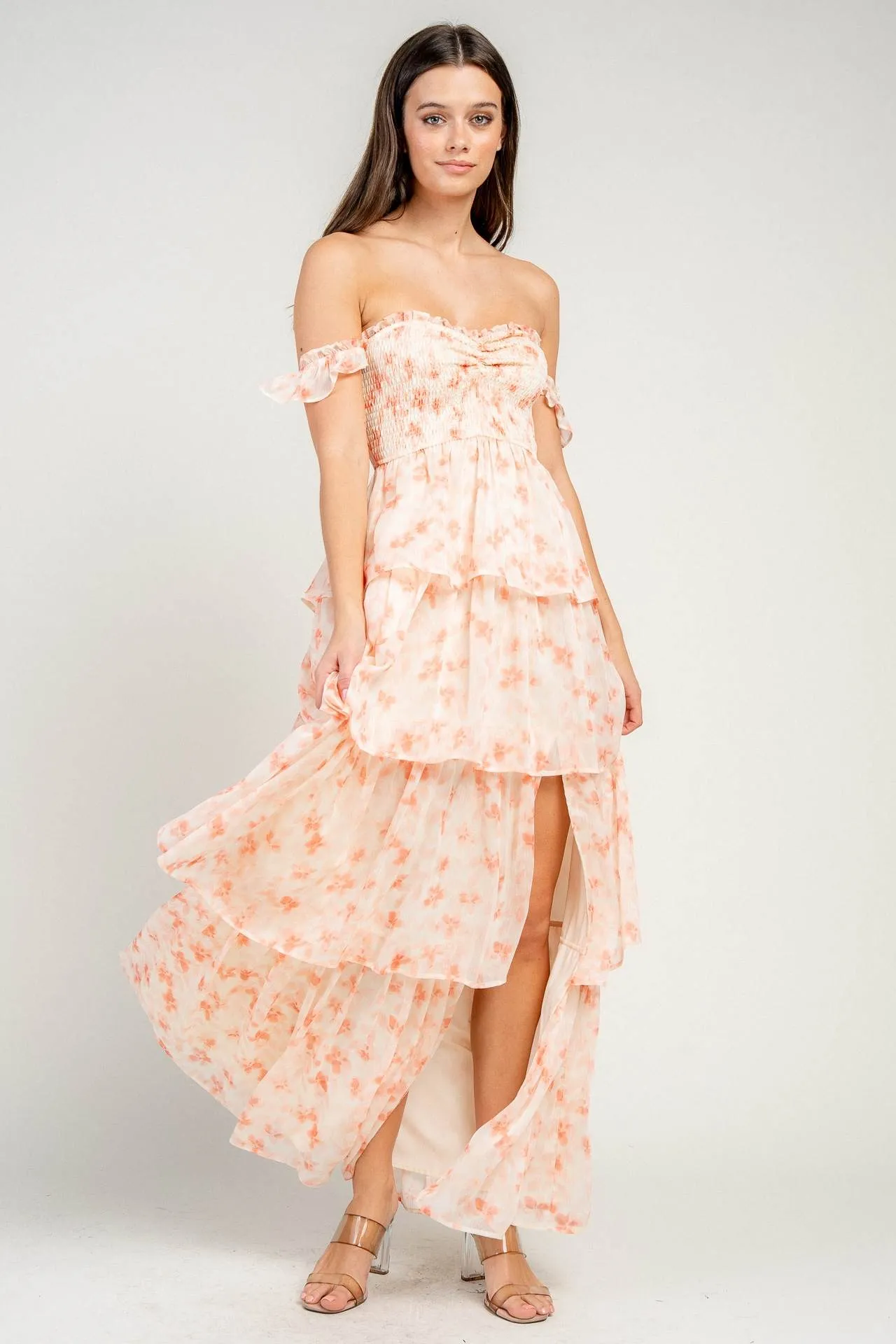 BD13268K / TIERED MAXI DRESS WITH SMOCKED BODICE sold by privy