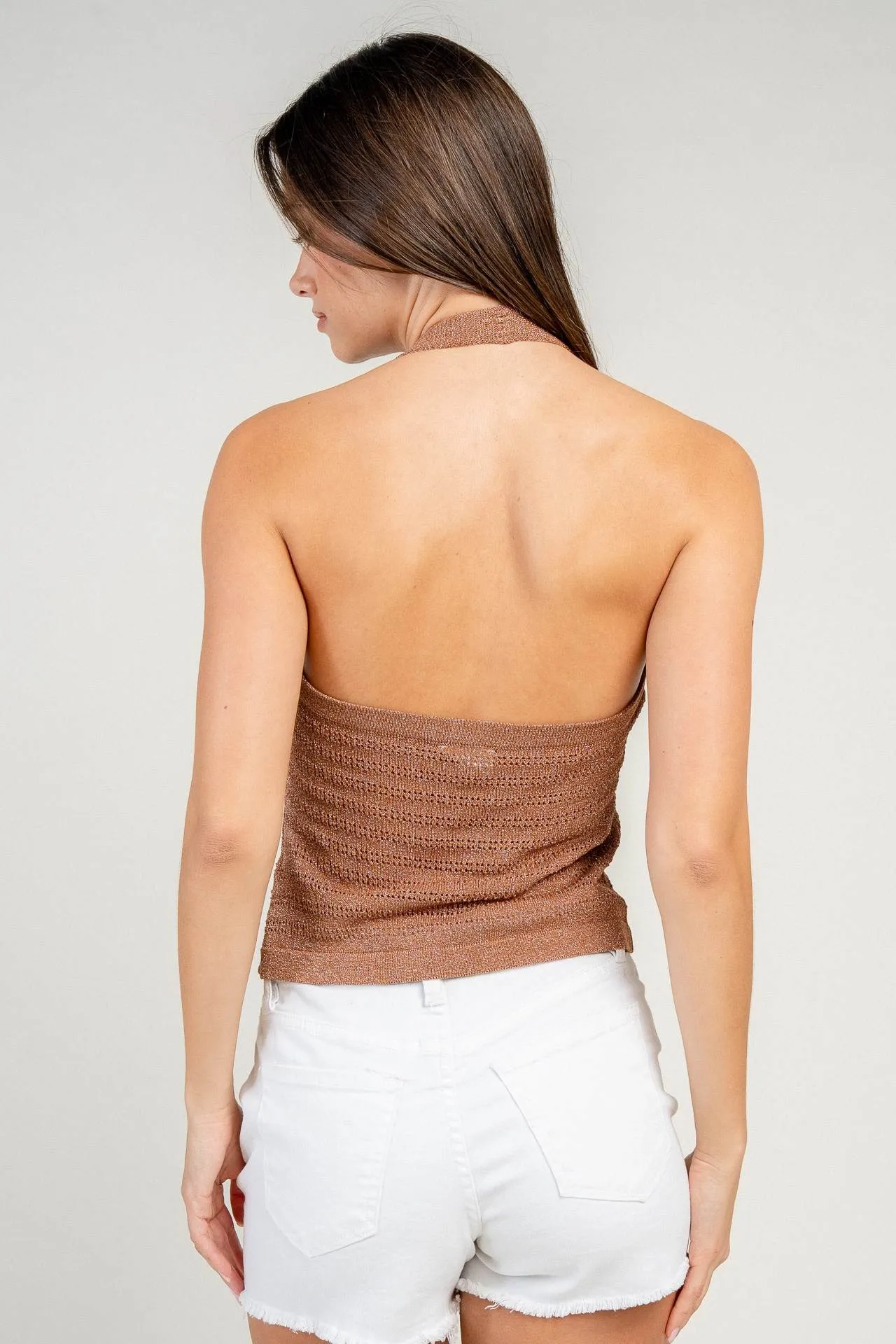 BT3450C / POINTELLE HALTER LUREX SWEATER TOP sold by privy product image thumbnail 5
