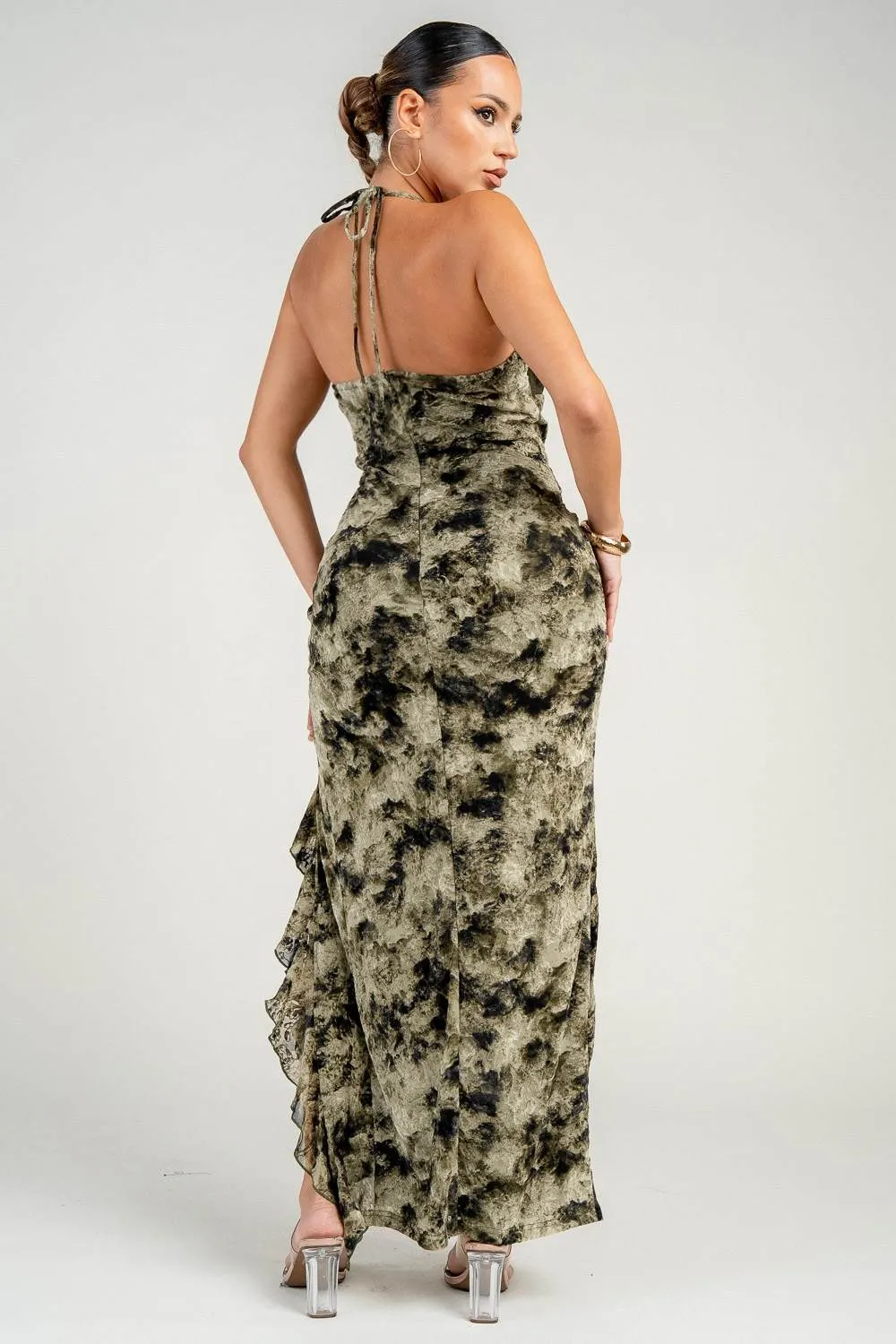 HD30660BD / PRINTEDMESH JACQUARD W/ LACE HALTER sold by privy product image thumbnail 3