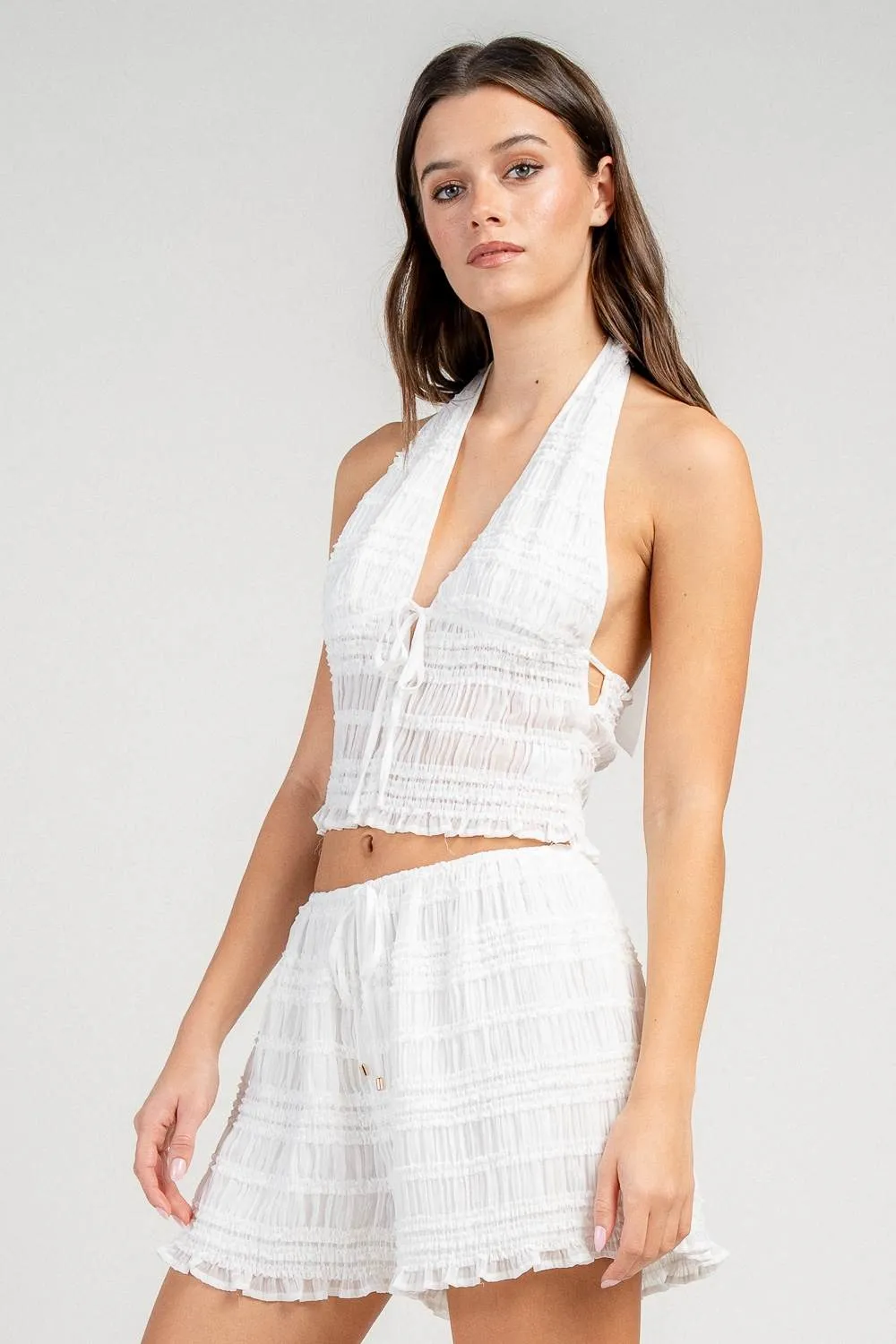 CS50039S / HALTER W/ CUT OUT TOP AND SHORT SET sold by privy product image thumbnail 2