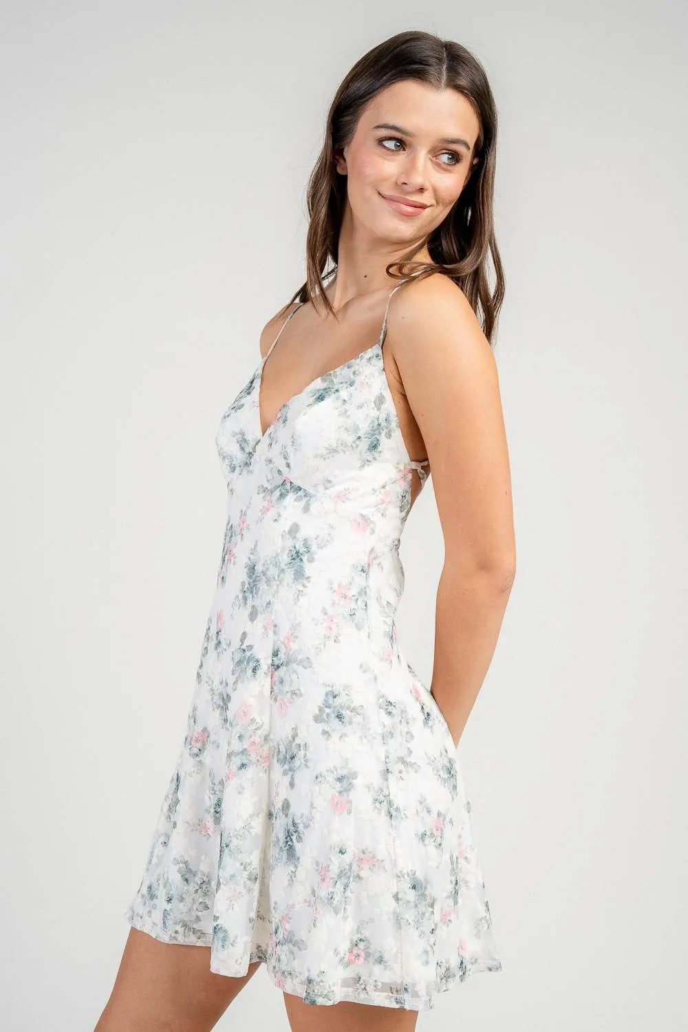 BD13336S / FIT AND FLARE MINI DRESS W/ LACE UP BACK sold by privy product image thumbnail 2