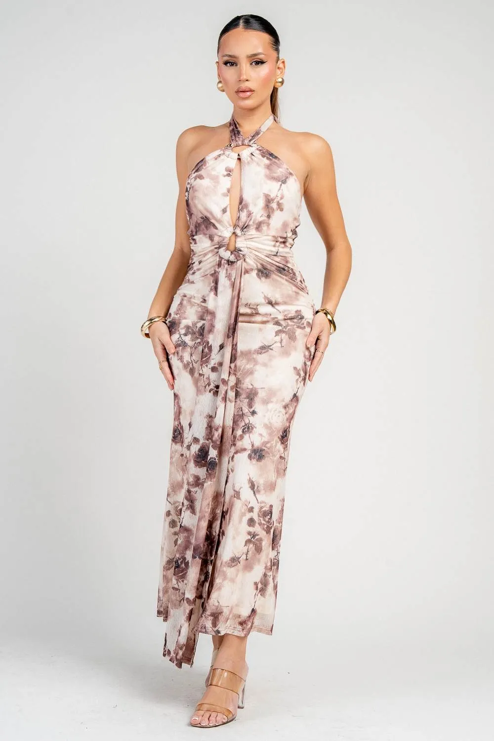 HD30906E / HALTERNECK PRINT MIDI DRESS sold by privy product image thumbnail 2