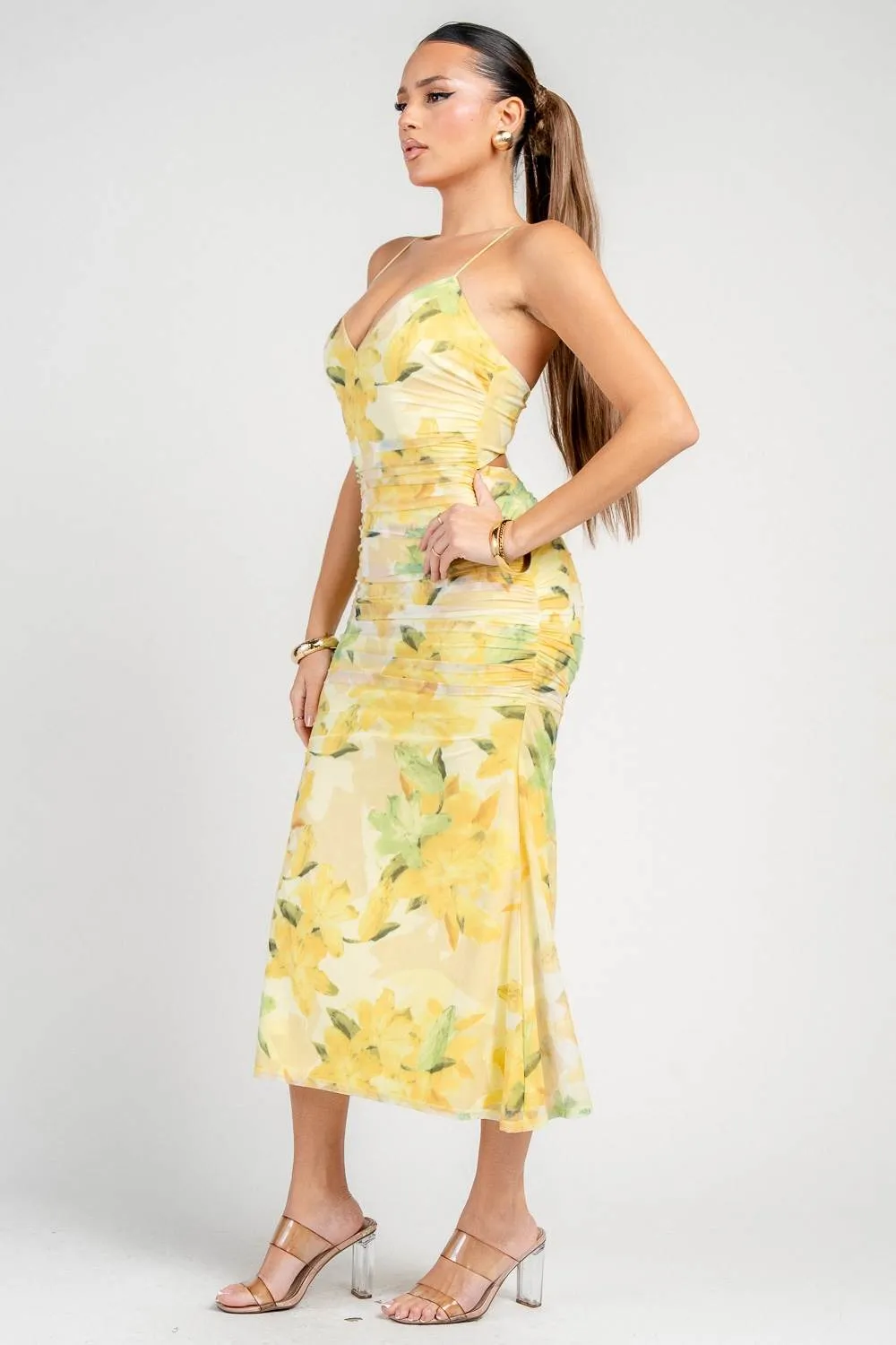 HD30802KST / MESH PRINT MIDI DRESS sold by privy product image thumbnail 2