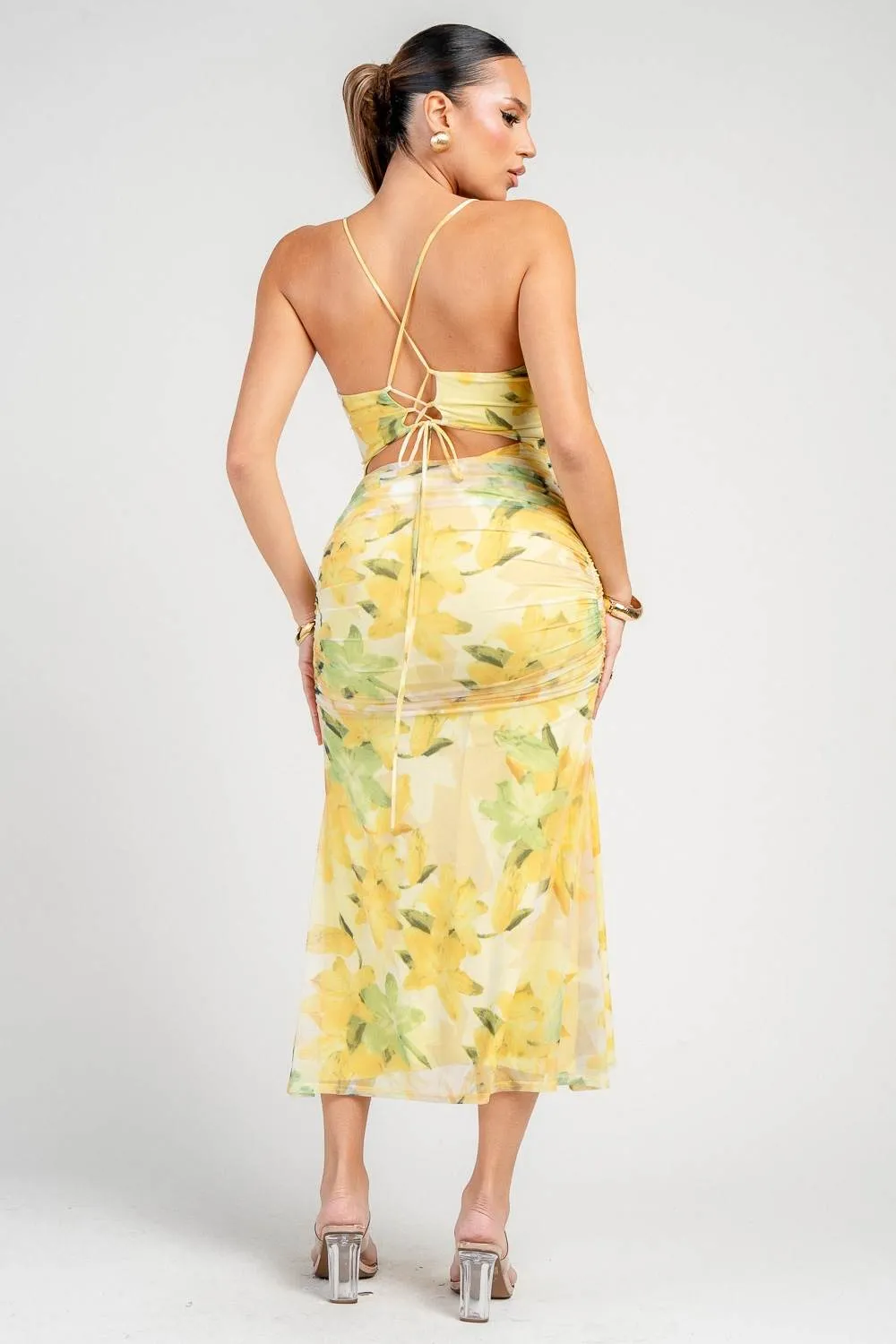 HD30802KST / MESH PRINT MIDI DRESS sold by privy product image thumbnail 3