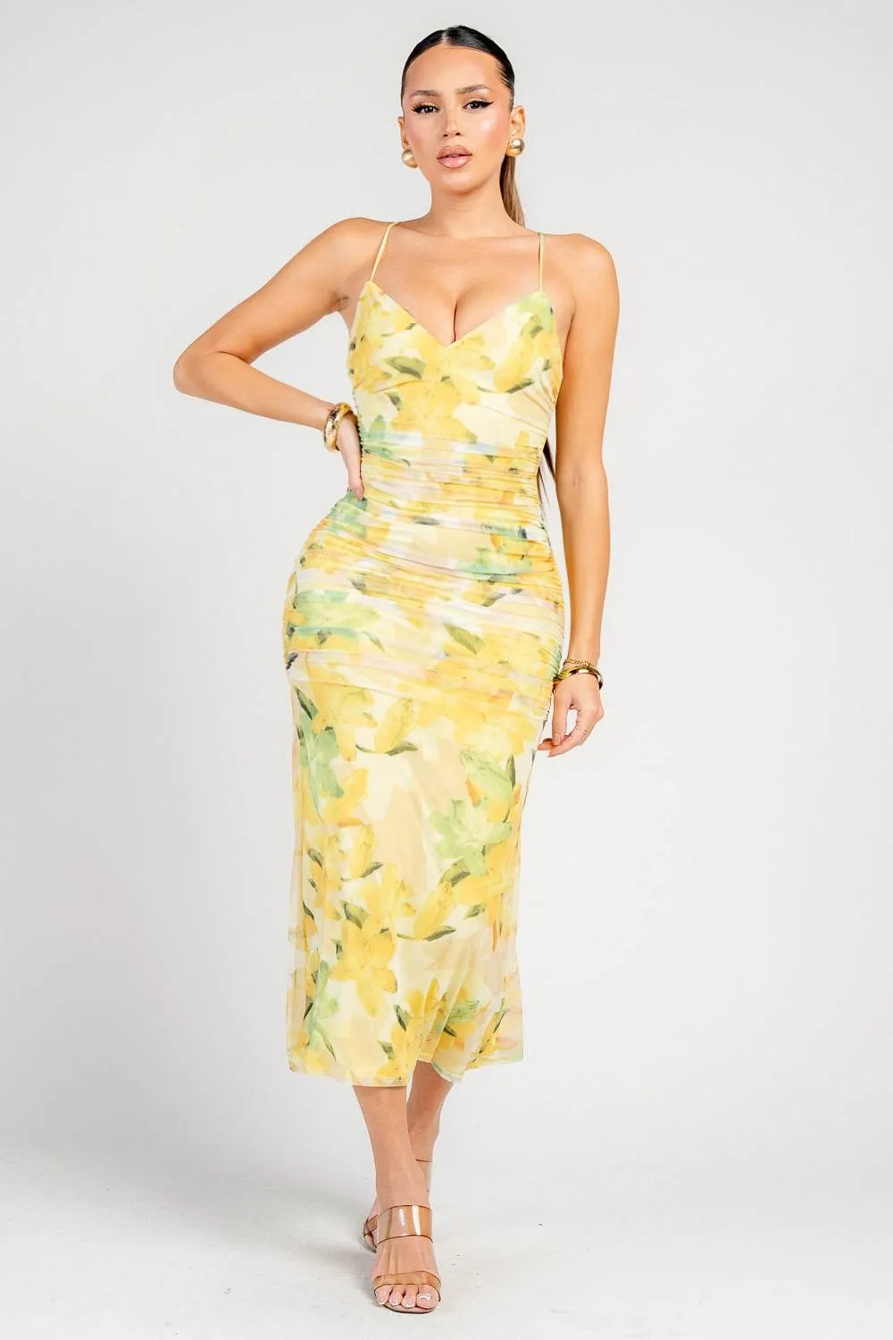 HD30802KST / MESH PRINT MIDI DRESS sold by privy product image thumbnail 4