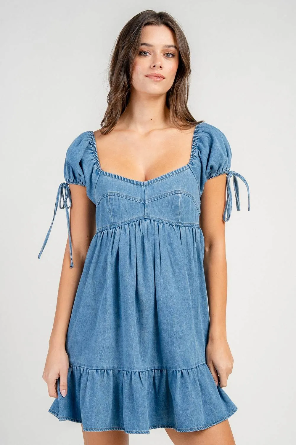 CD30279N / WASHED DENIM MINI DRESS sold by privy