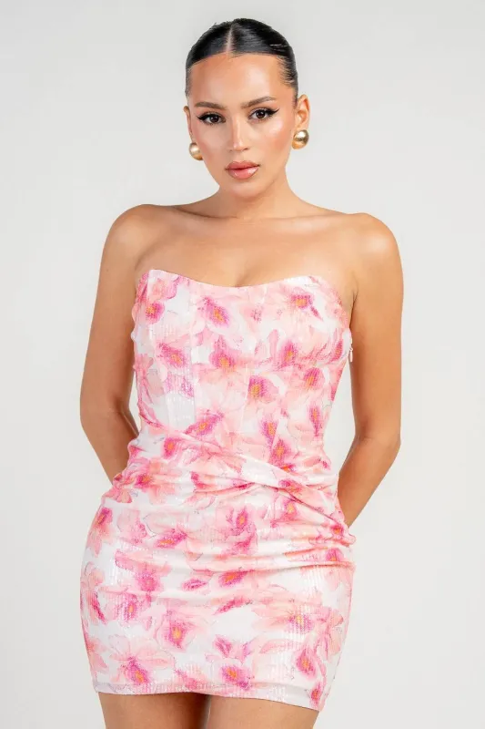 HD30778E / STRAPLESS CORSET MINI DRESS made by privy