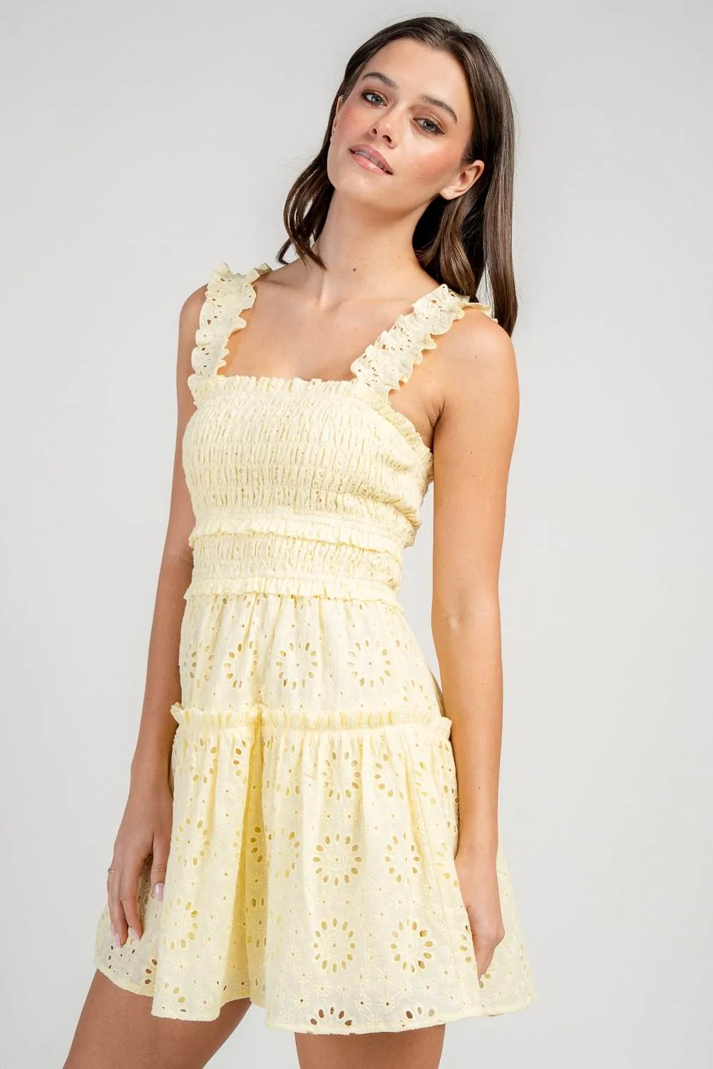CD30740S / SMOCKED BODICE FIT & FLARE SHORT DRESS sold by privy product image thumbnail 2