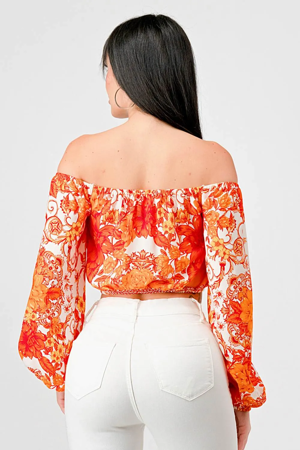 BOHO PRINT WOOLDOBBY OFF SHOULDER CROPPED TOP sold by privy product image thumbnail 3