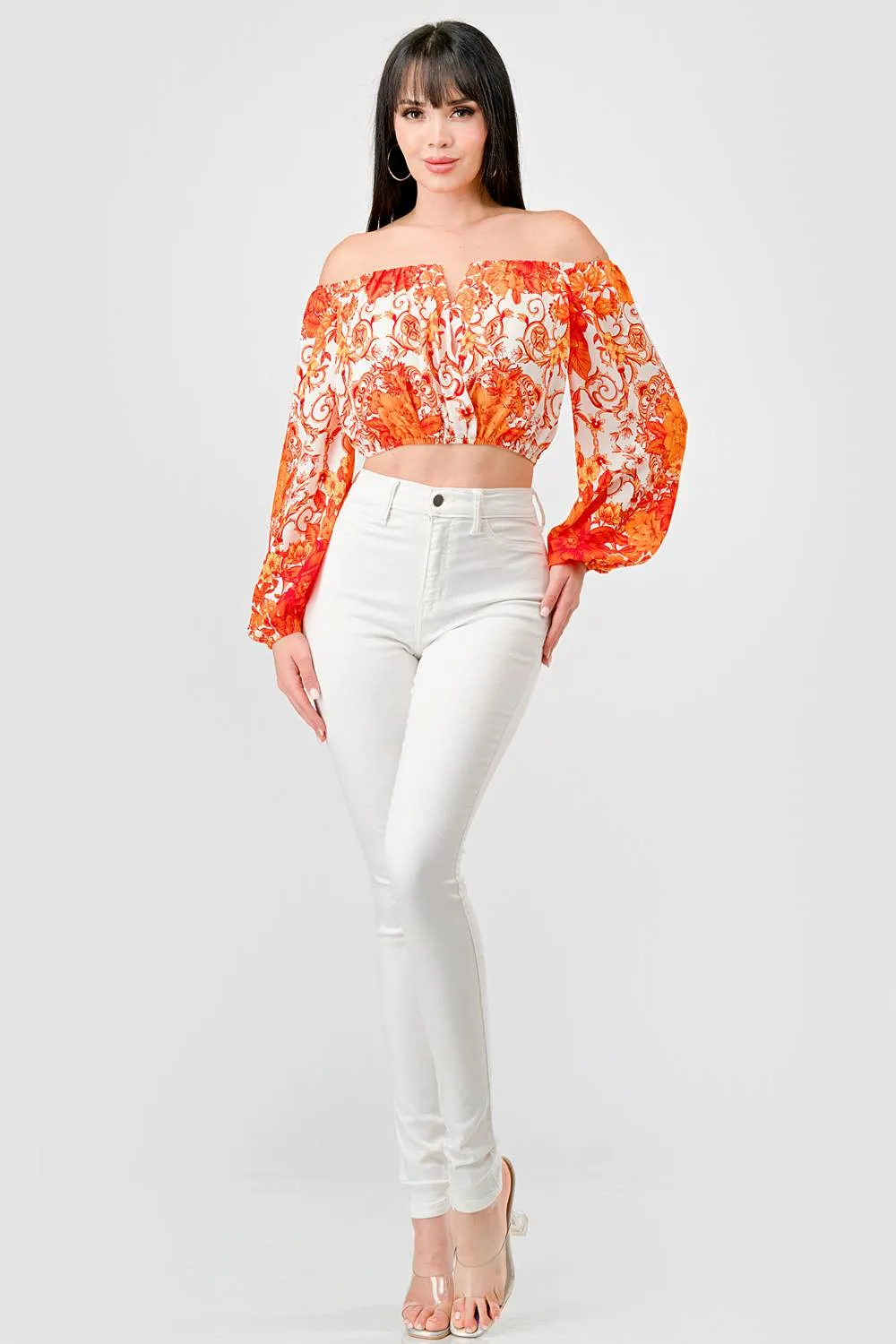 BOHO PRINT WOOLDOBBY OFF SHOULDER CROPPED TOP sold by privy product image thumbnail 4