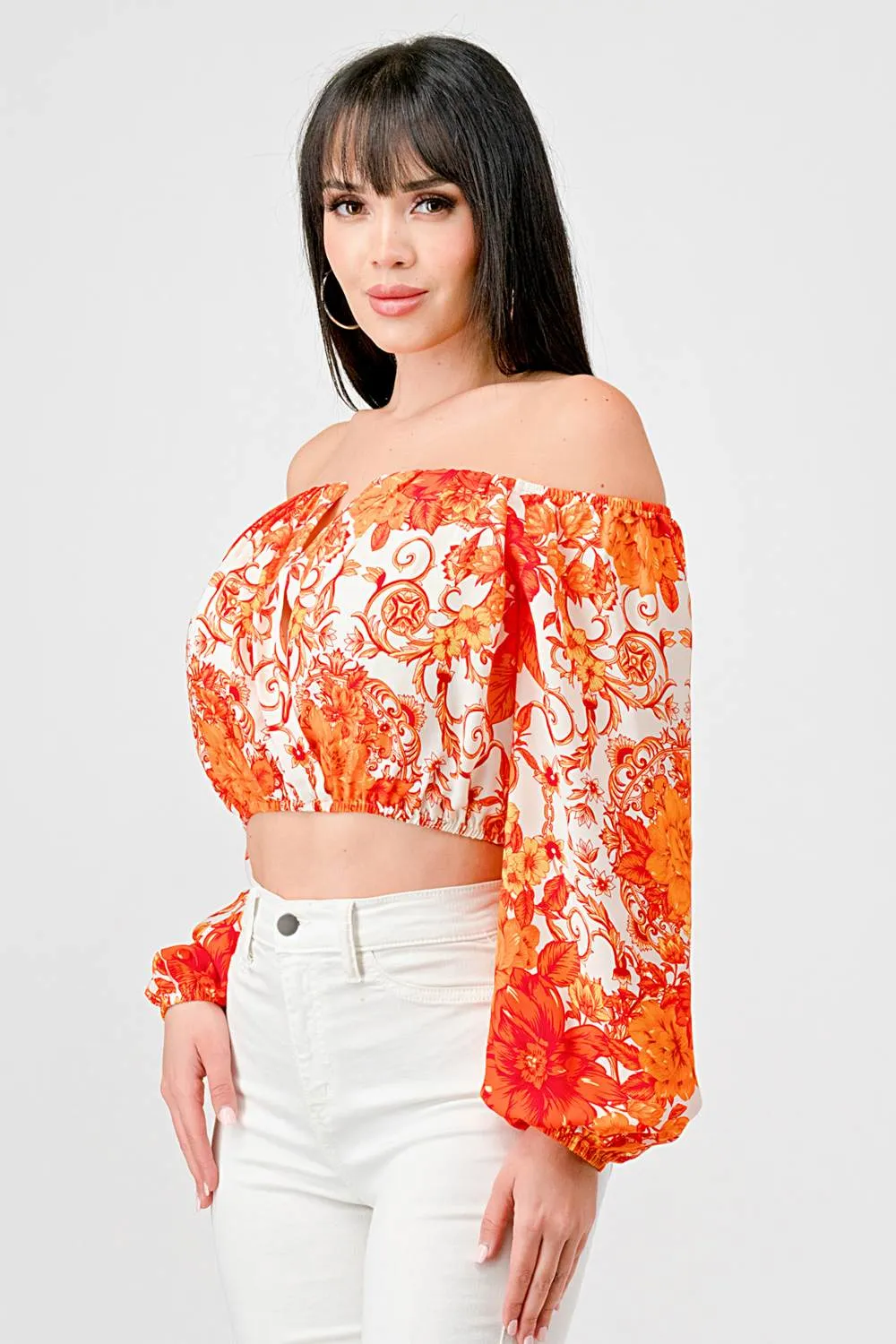 BOHO PRINT WOOLDOBBY OFF SHOULDER CROPPED TOP sold by privy product image thumbnail 2
