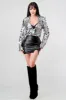LUXE DISC SEQUINS CROPPED OUTERWEAR JACKET sold by privy