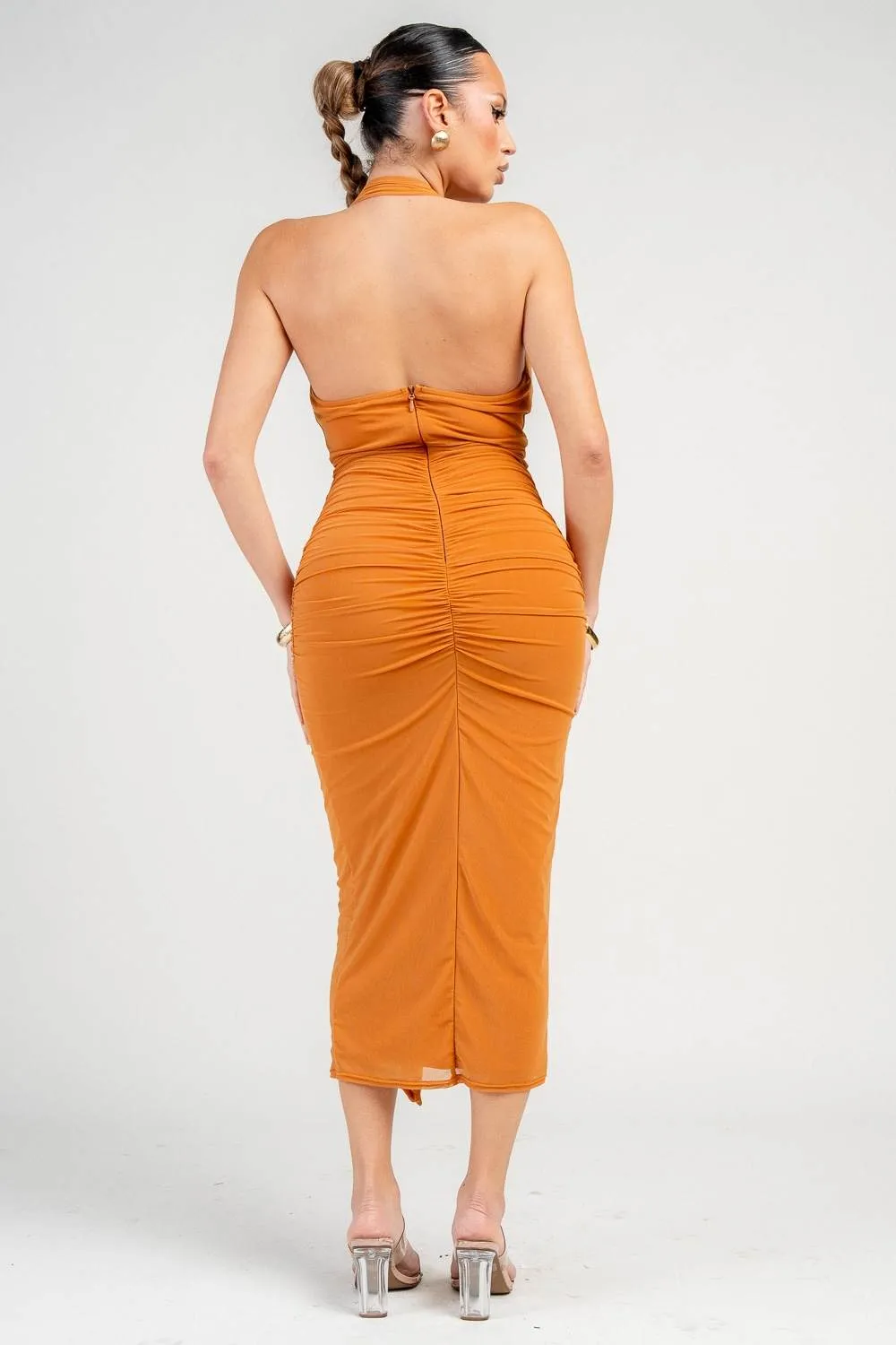 HD30974SST / MESH MIDI DRESS W/ A FRONT SASH sold by privy product image thumbnail 3