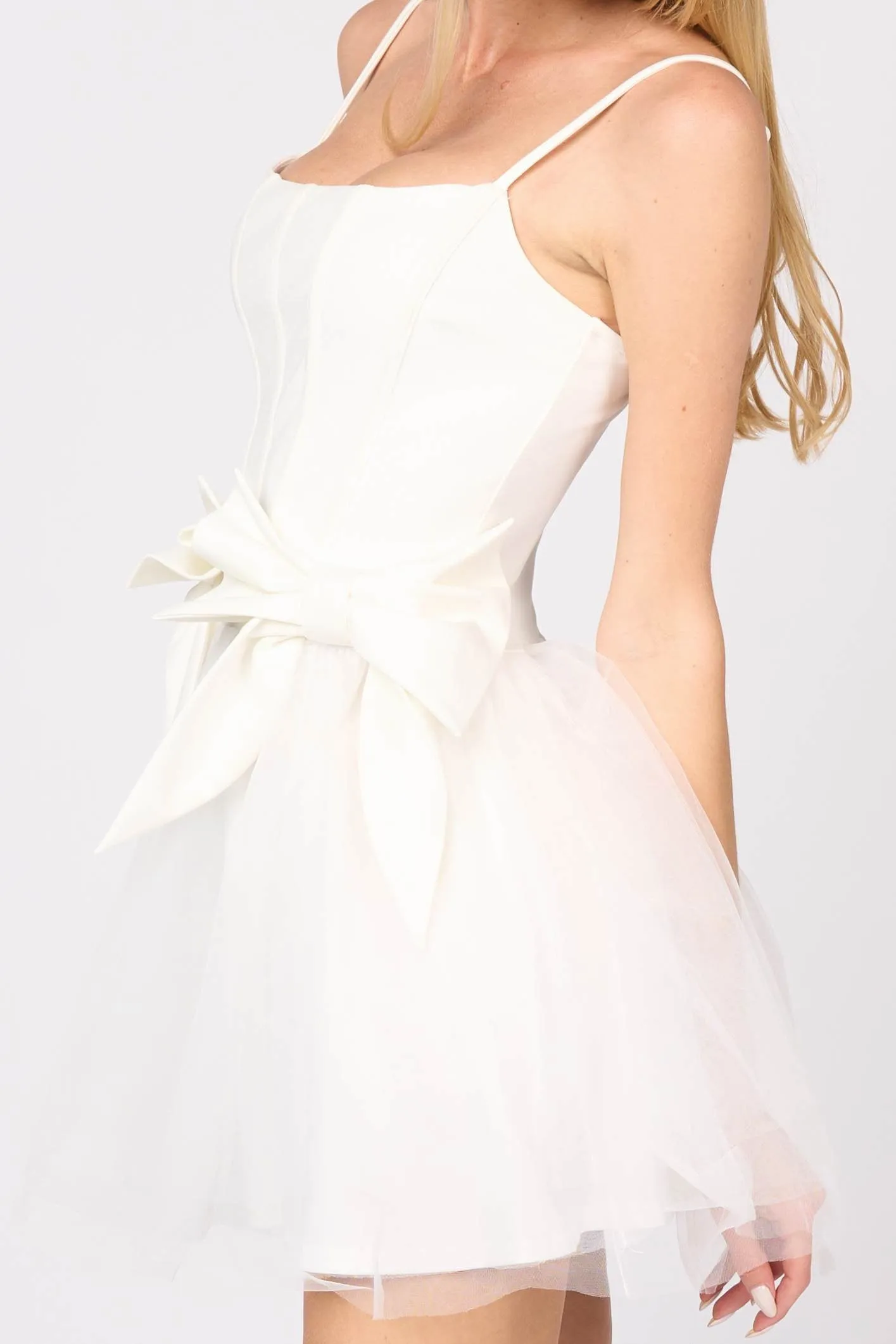 PD77204BST / CORSET BODICE TULLE SKIRT SPAGHETTI STRAP MINI DRESS sold by privy product image thumbnail 5