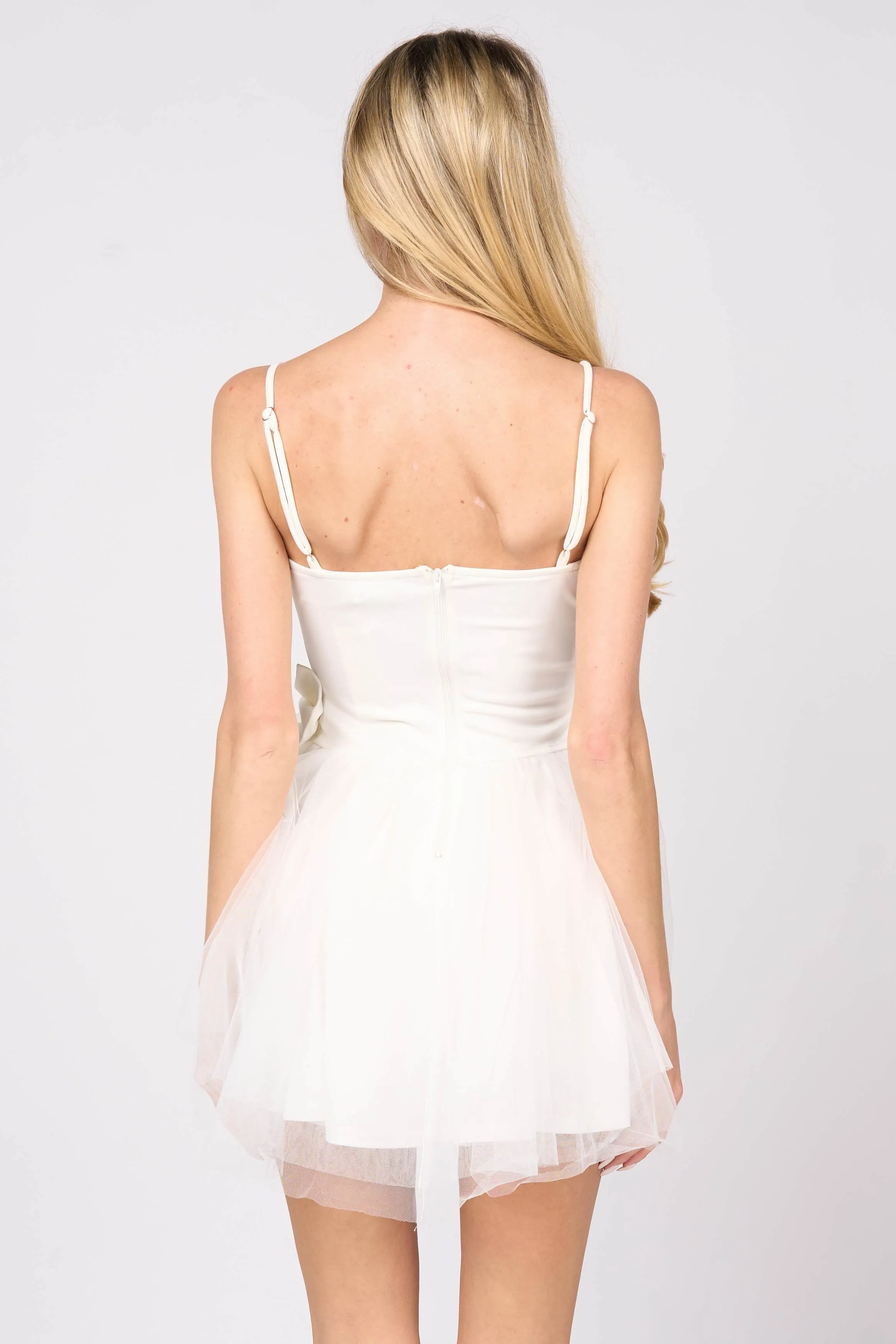 PD77204BST / CORSET BODICE TULLE SKIRT SPAGHETTI STRAP MINI DRESS sold by privy product image thumbnail 3